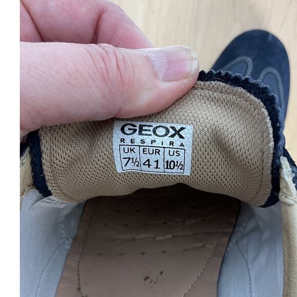 Geox Women's D Vega A Trainers Navy and Gold Leather Slim Line Comfort Sneaker - Picture 10 of 10